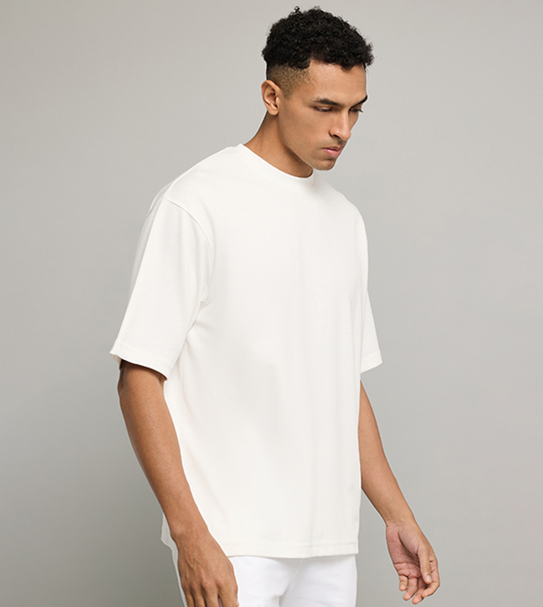 Solid T-Shirt with Crew Neck and Short Sleeves