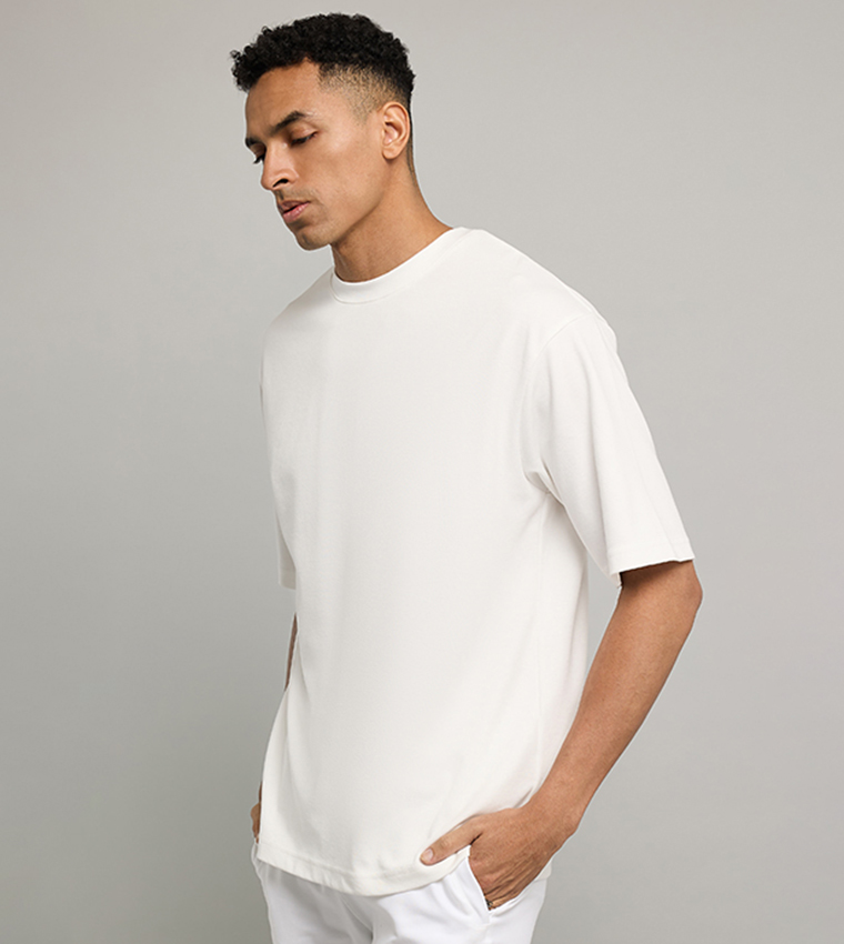 Solid T-Shirt with Crew Neck and Short Sleeves