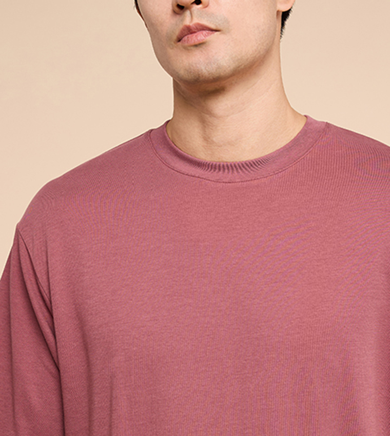 Solid T-Shirt with Crew Neck and Short Sleeves