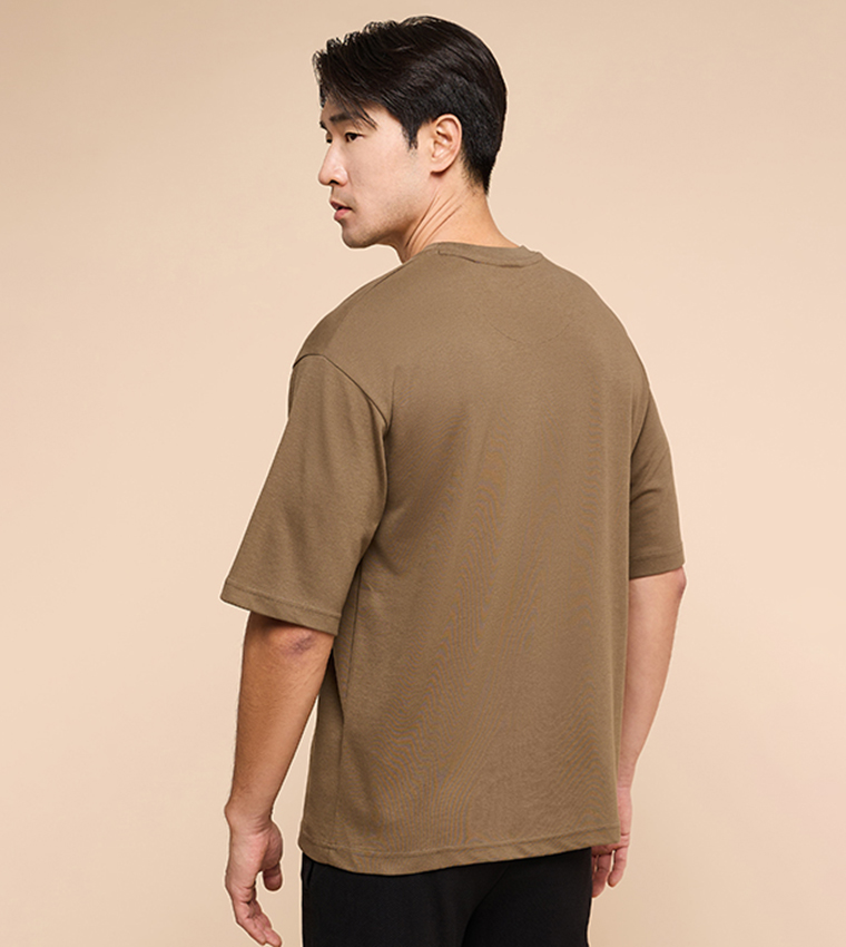 Solid T-Shirt with Crew Neck and Short Sleeves