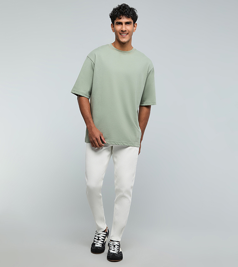 Solid T-Shirt with Crew Neck and Short Sleeves