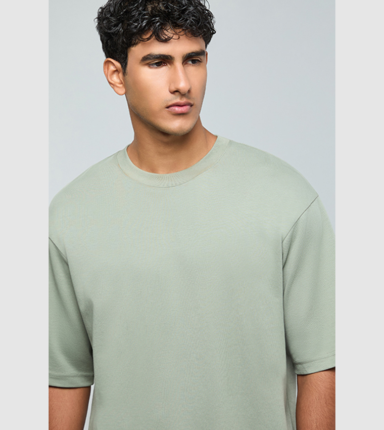 Solid T-Shirt with Crew Neck and Short Sleeves