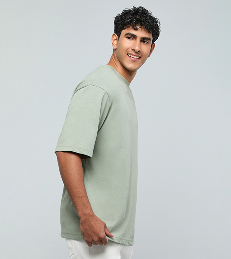 Solid T-Shirt with Crew Neck and Short Sleeves