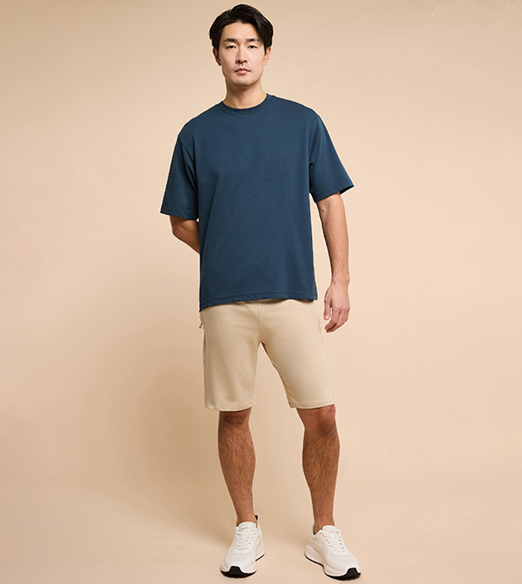 Solid T-Shirt with Crew Neck and Short Sleeves