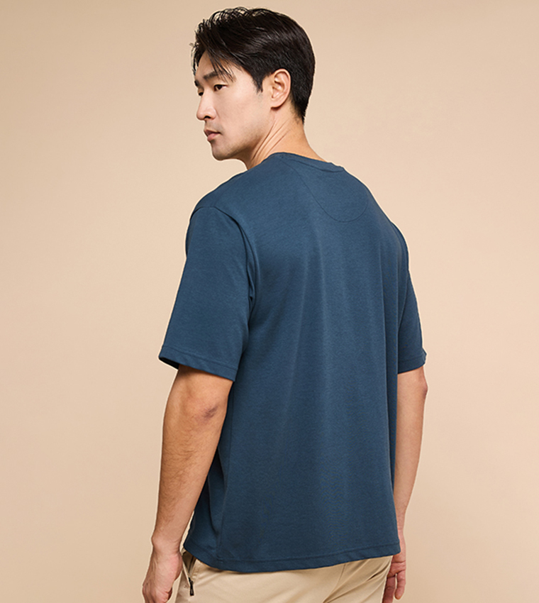 Solid T-Shirt with Crew Neck and Short Sleeves