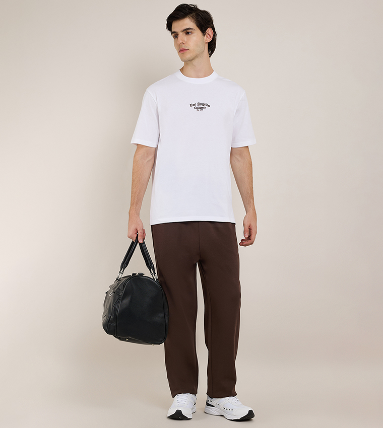 Print Detail Active T-Shirt with Crew Neck and Short Sleeves