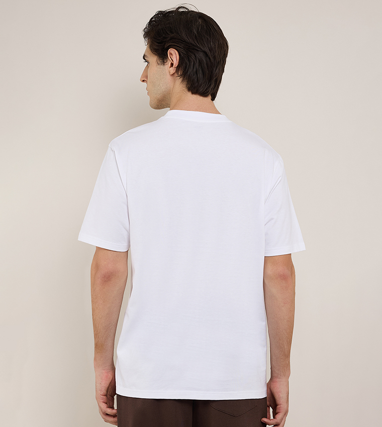 Print Detail Active T-Shirt with Crew Neck and Short Sleeves