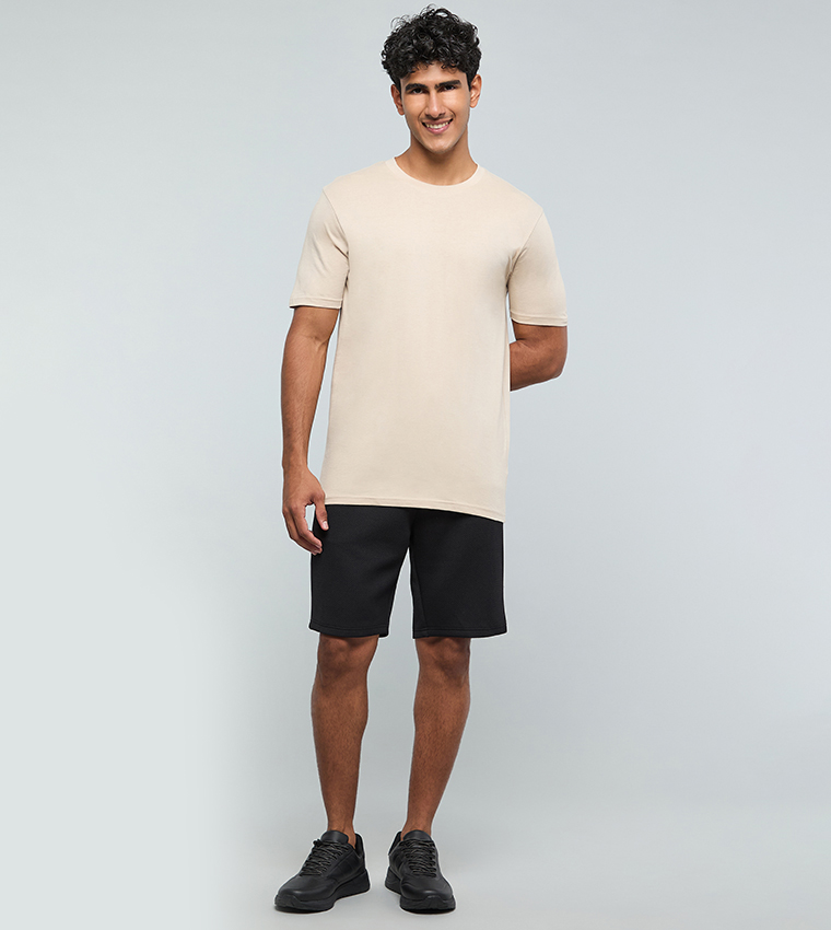 Solid T-Shirt with Crew Neck and Short Sleeves