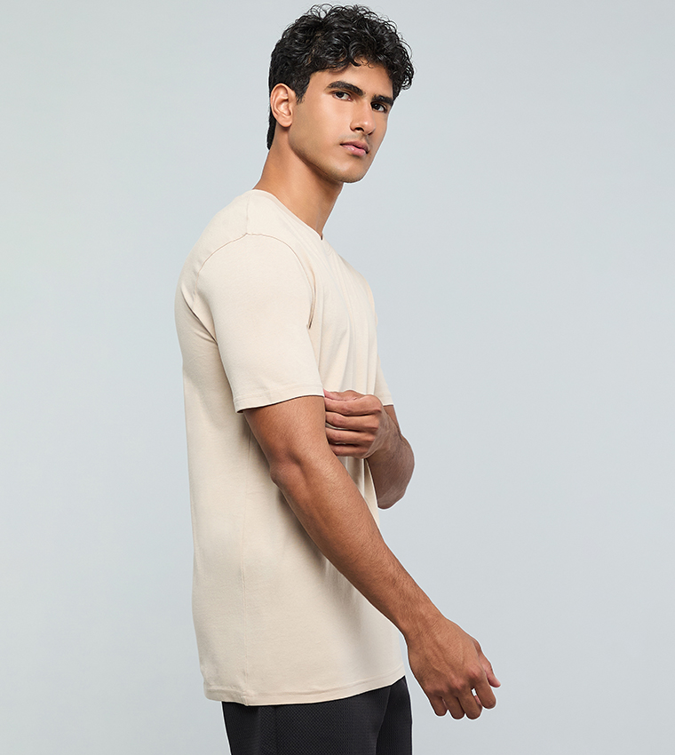 Solid T-Shirt with Crew Neck and Short Sleeves