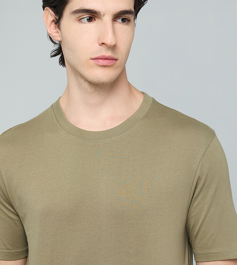 Solid T-Shirt with Crew Neck and Short Sleeves