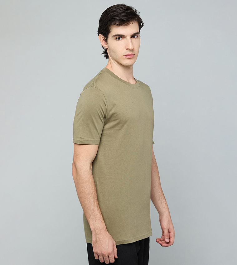 Solid T-Shirt with Crew Neck and Short Sleeves