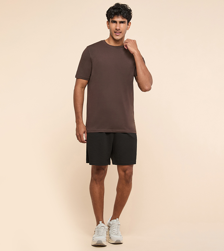 Solid T-Shirt with Crew Neck and Short Sleeves