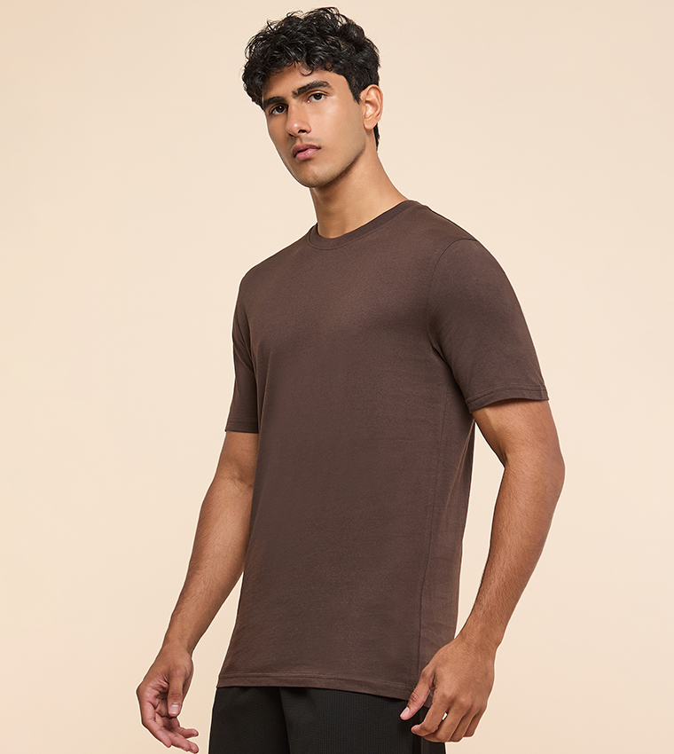 Solid T-Shirt with Crew Neck and Short Sleeves