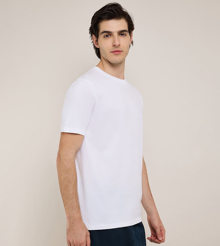 Solid T-Shirt with Crew Neck and Short Sleeves