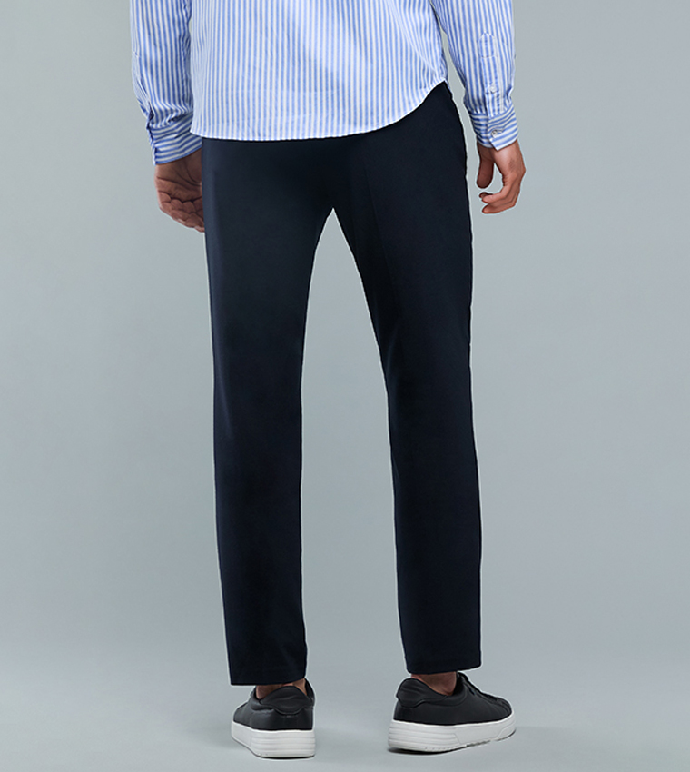 Solid Chinos with Button Closure