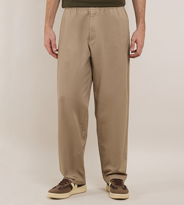 Solid Knit Pants with Drawstring Waist