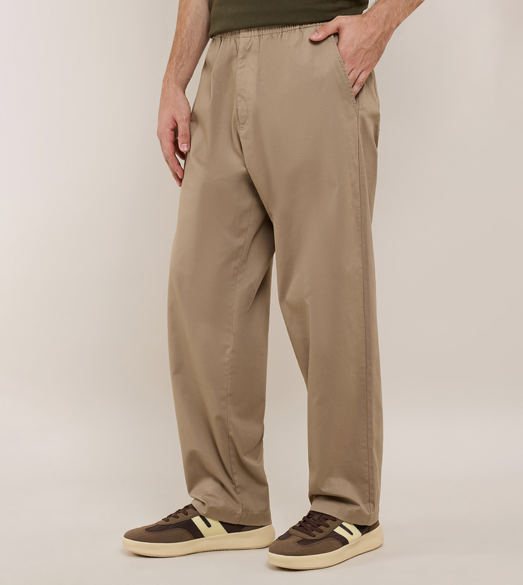 Solid Knit Pants with Drawstring Waist