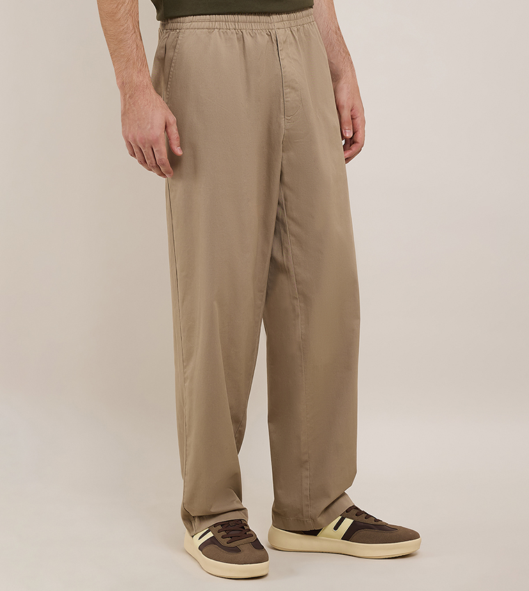 Solid Knit Pants with Drawstring Waist