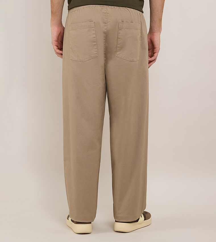 Solid Knit Pants with Drawstring Waist