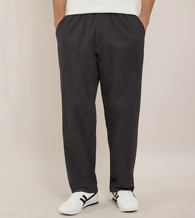 Solid Knit Pants with Drawstring Waist