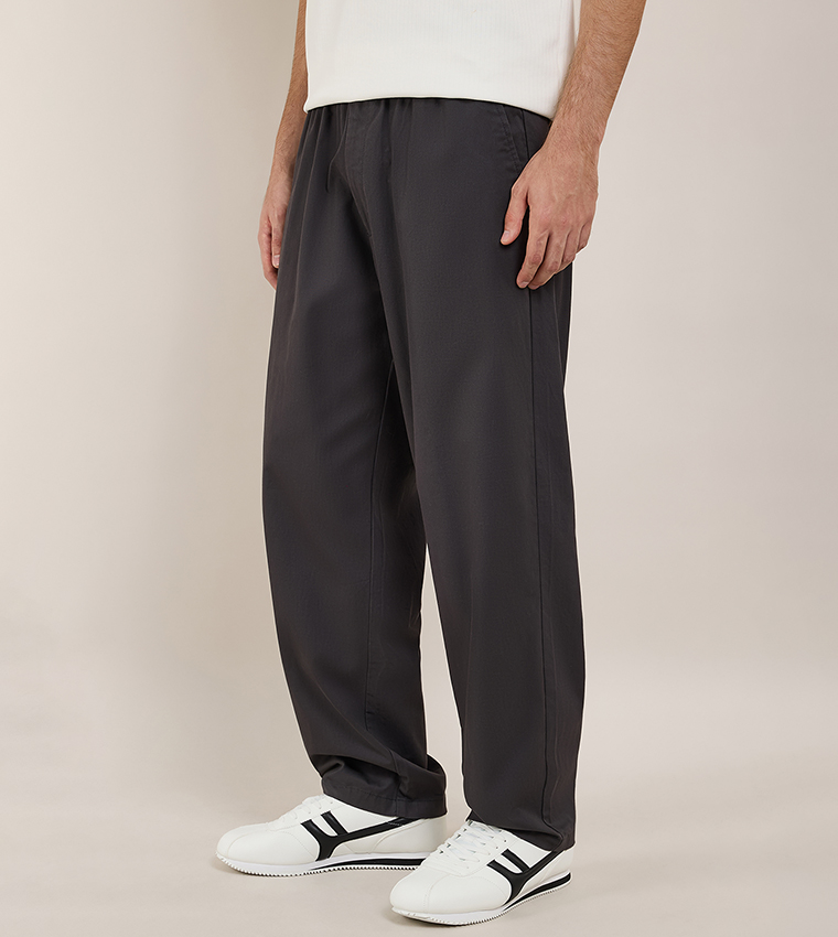 Solid Knit Pants with Drawstring Waist