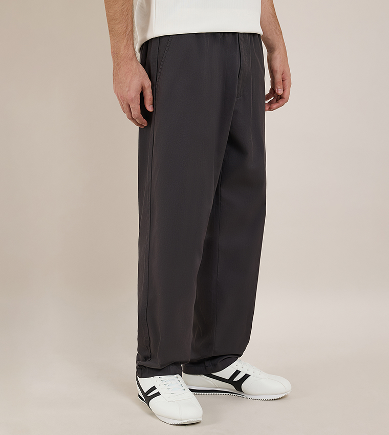Solid Knit Pants with Drawstring Waist