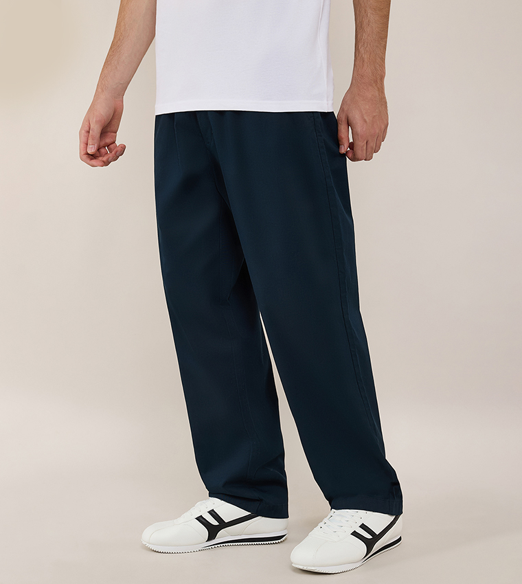 Solid Knit Pants with Drawstring Waist