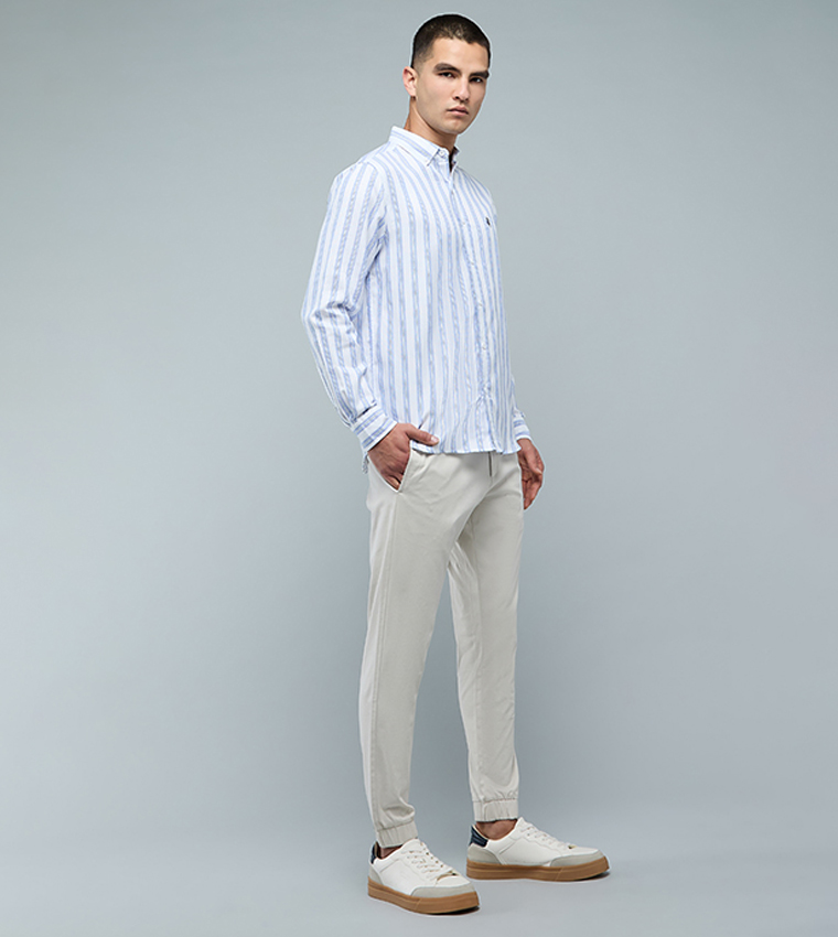 Solid Jogger Pants with Drawstring Waist