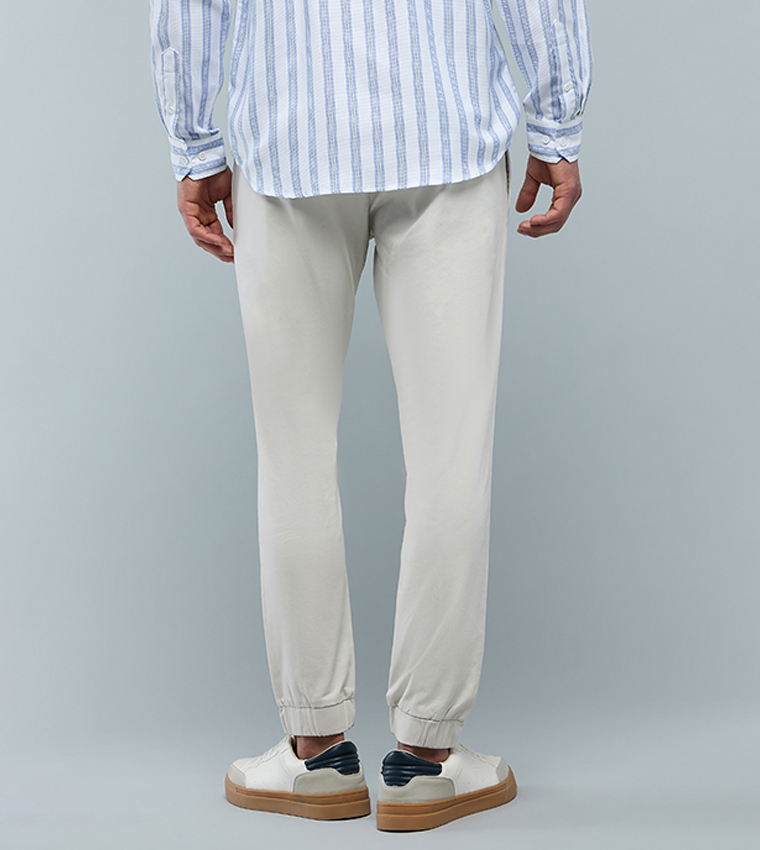 Solid Jogger Pants with Drawstring Waist