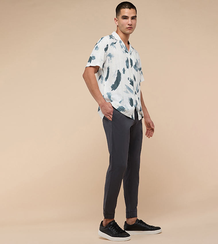 Solid Jogger Pants with Drawstring Waist