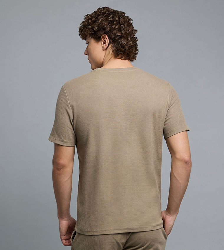Solid Lounge T-Shirt with Crew Neck and Short  Sleeves