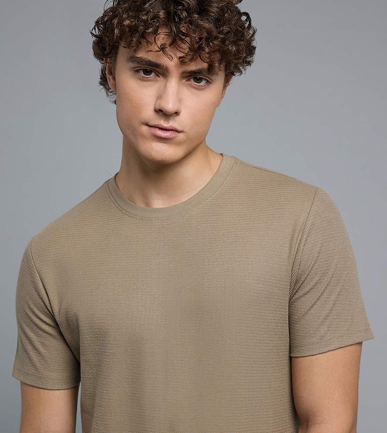 Solid Lounge T-Shirt with Crew Neck and Short  Sleeves