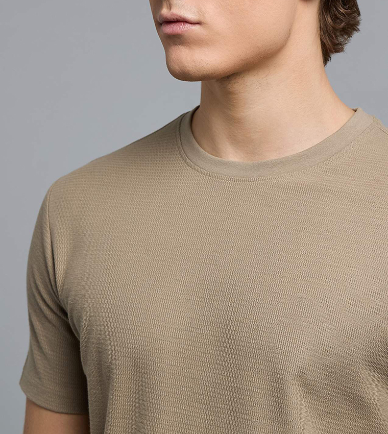 Solid Lounge T-Shirt with Crew Neck and Short  Sleeves