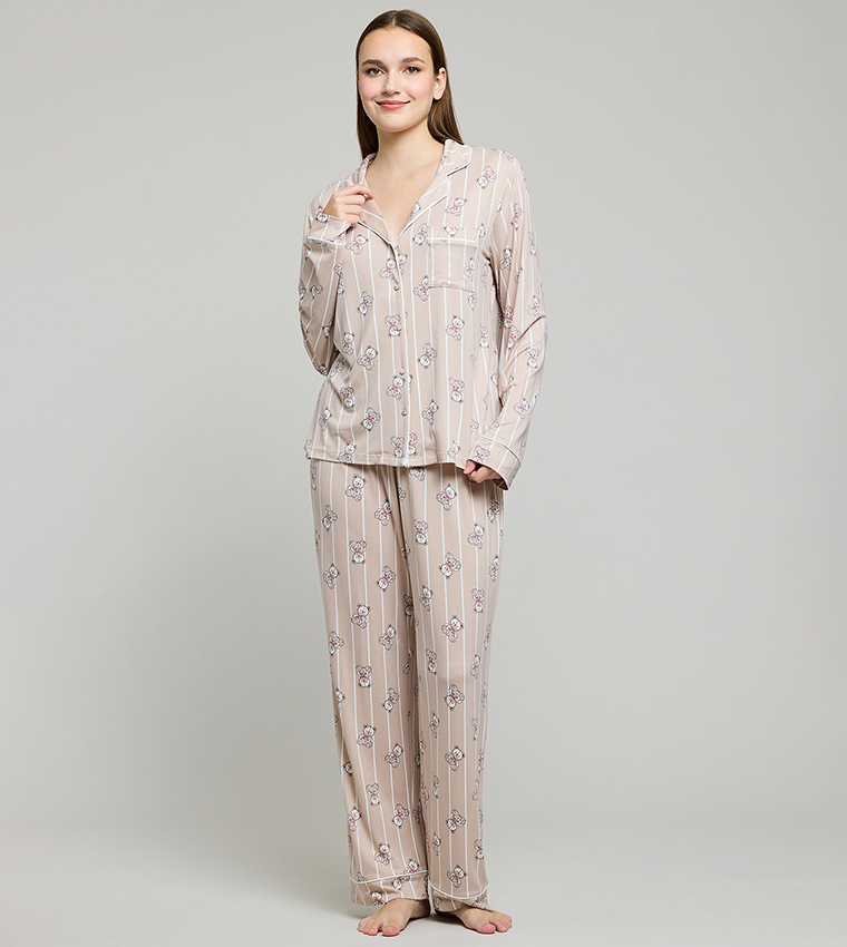 أر آند بي  أطقم بيجاما  - بيج Pyjama Set