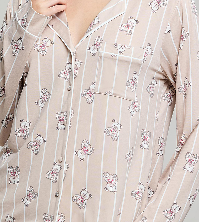 أر آند بي  أطقم بيجاما  - بيج Pyjama Set