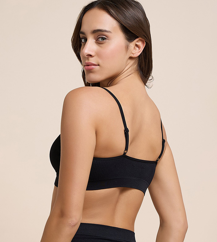 2 Pack Ribbed Padded Sports Bra