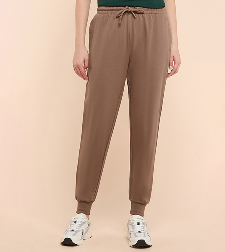 Solid Joggers with Drawstring Waist