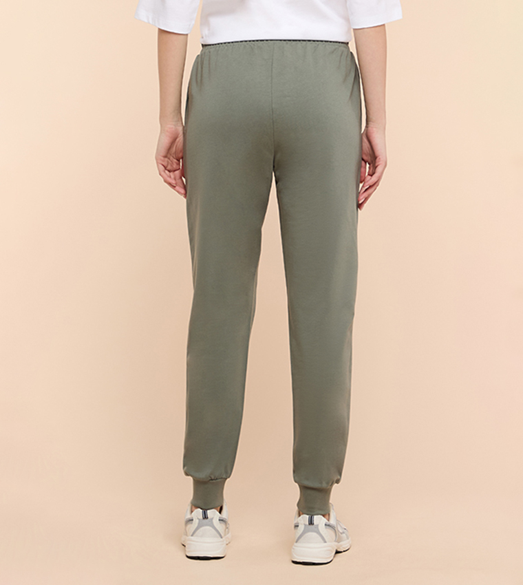 Solid Joggers with Drawstring Waist