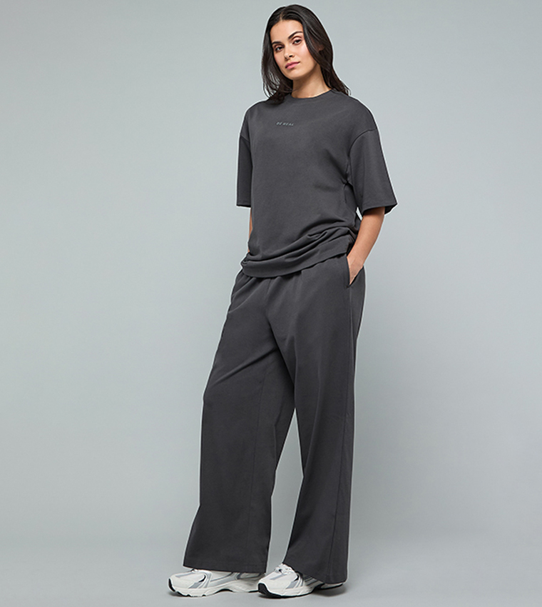 Solid Sweatpants with Drawstring Waist