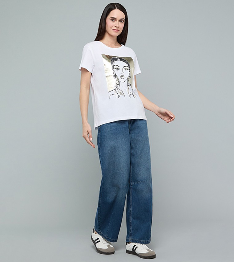 أر آند بي  بوي فريند جينز - أزرق Boyfriend jeans