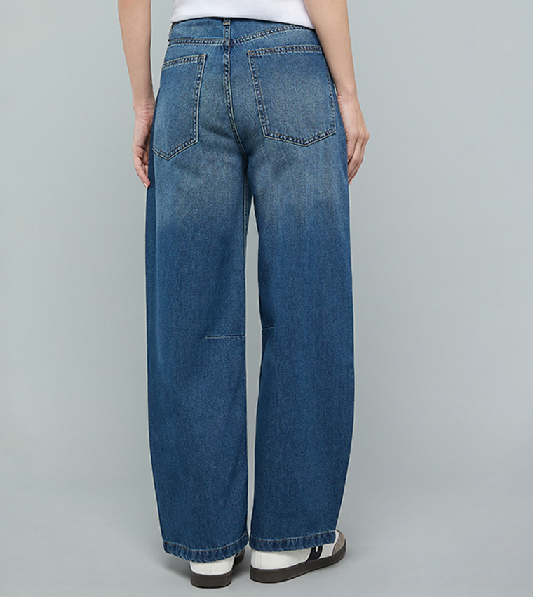 أر آند بي  بوي فريند جينز - أزرق Boyfriend jeans