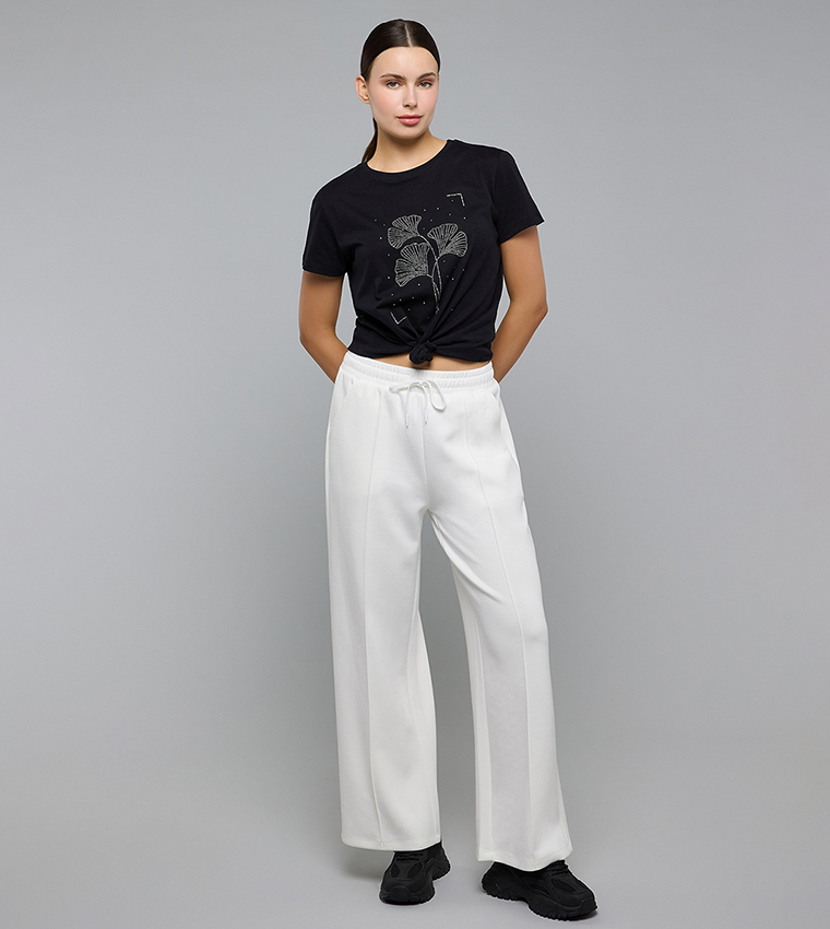 Solid Sweatpants with Drawstring Waist