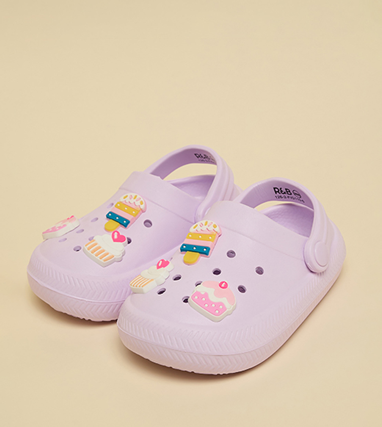 Charm Detail Slingback Clogs