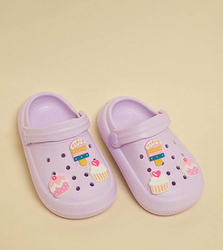 Charm Detail Slingback Clogs