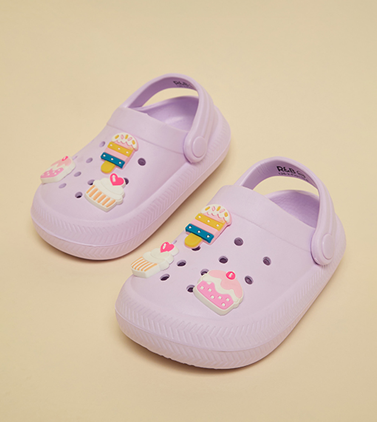 Charm Detail Slingback Clogs