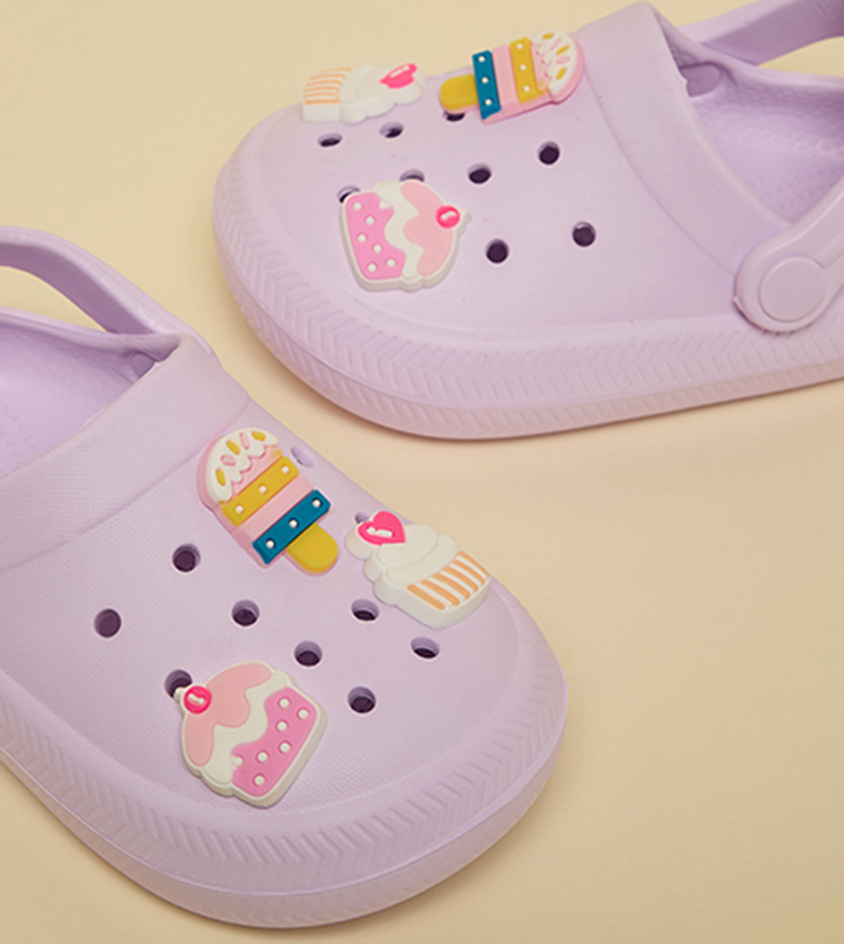 Charm Detail Slingback Clogs