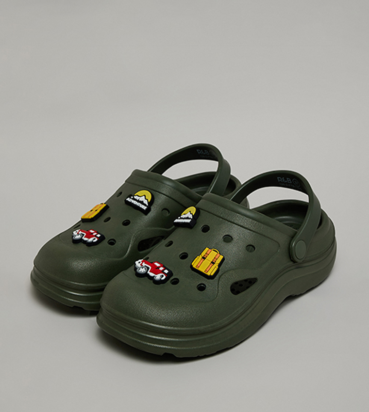 Charm Detail Slingback Clogs