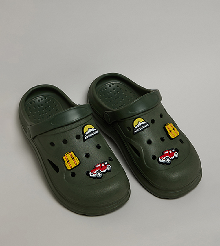 Charm Detail Slingback Clogs