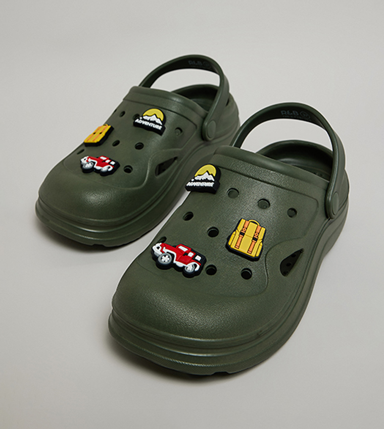 Charm Detail Slingback Clogs