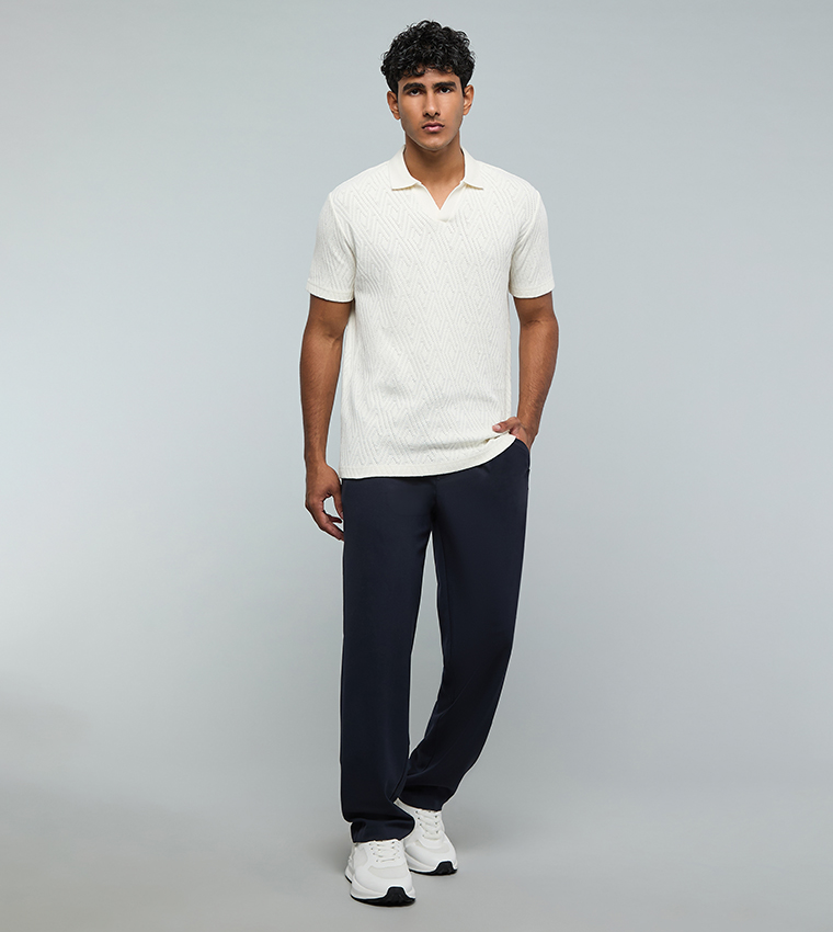 Knitted Polo T-Shirt with Short Sleeves